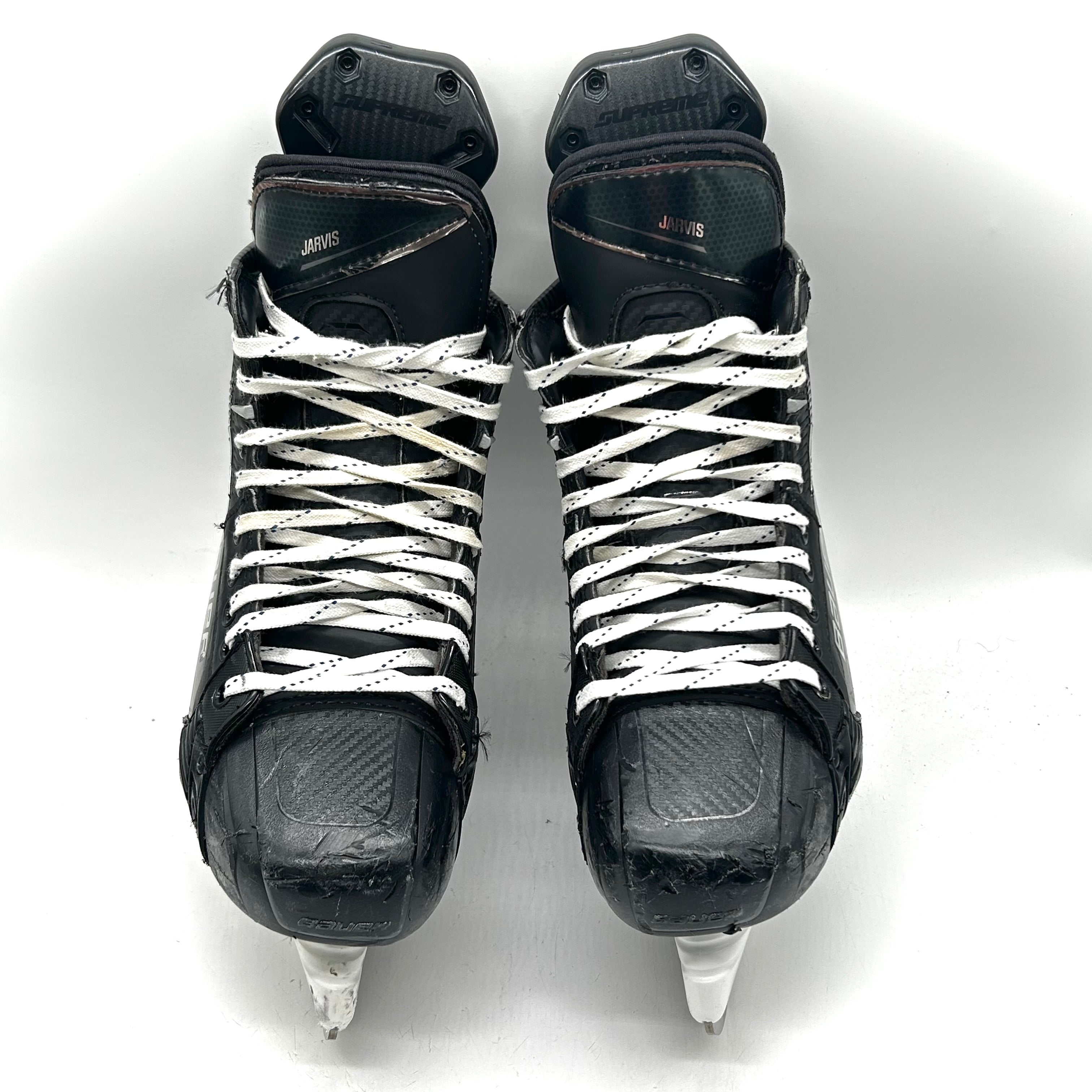 Bauer Supreme Mach - Patins NHL Pro Stock d'occasion - Seth Jarvis - Taille L : 7,25D/R : 7,5D